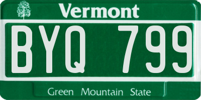 VT license plate BYQ799