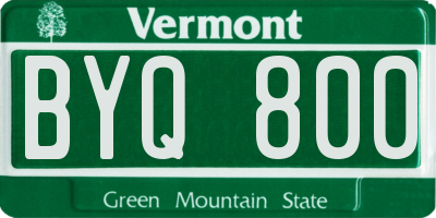 VT license plate BYQ800