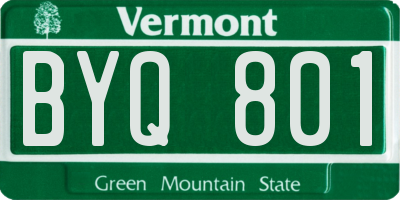 VT license plate BYQ801