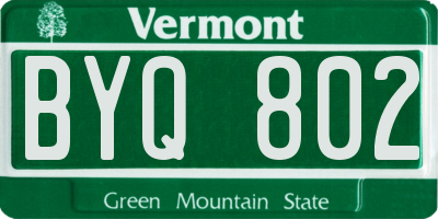 VT license plate BYQ802