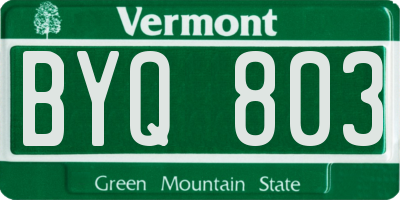 VT license plate BYQ803