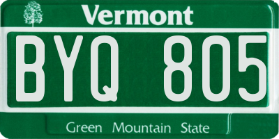 VT license plate BYQ805