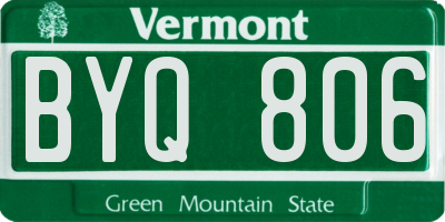VT license plate BYQ806
