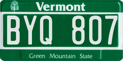 VT license plate BYQ807