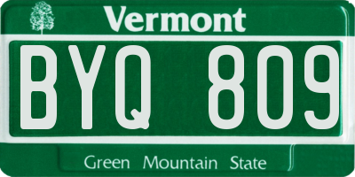 VT license plate BYQ809