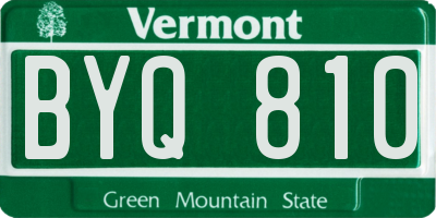 VT license plate BYQ810