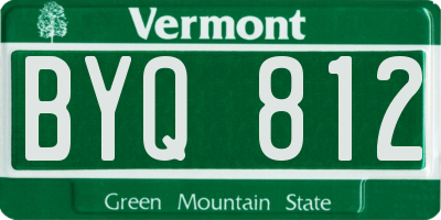 VT license plate BYQ812