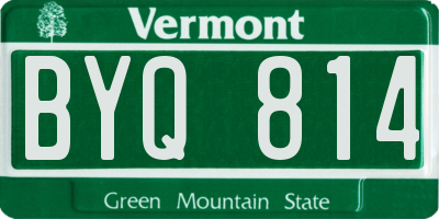 VT license plate BYQ814