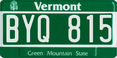 VT license plate BYQ815