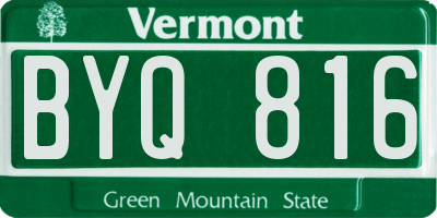 VT license plate BYQ816