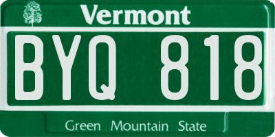 VT license plate BYQ818