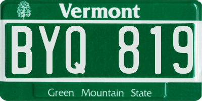 VT license plate BYQ819