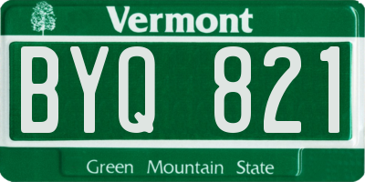 VT license plate BYQ821