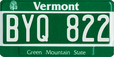 VT license plate BYQ822