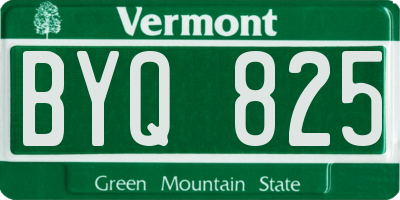 VT license plate BYQ825
