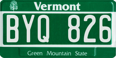 VT license plate BYQ826