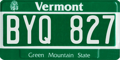 VT license plate BYQ827