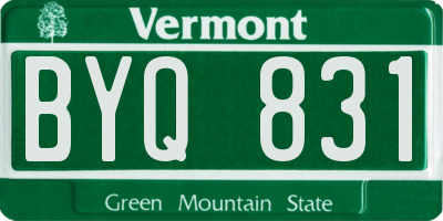 VT license plate BYQ831