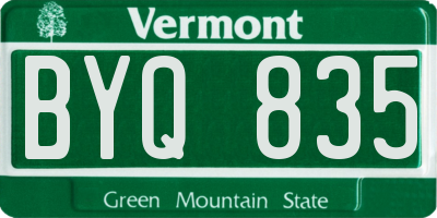 VT license plate BYQ835