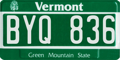 VT license plate BYQ836