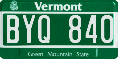 VT license plate BYQ840