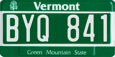 VT license plate BYQ841