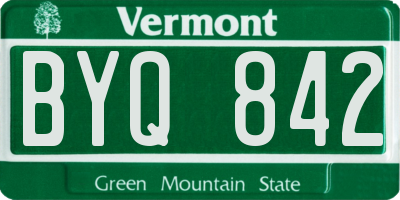 VT license plate BYQ842