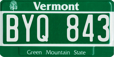 VT license plate BYQ843