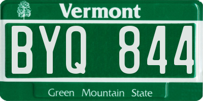 VT license plate BYQ844
