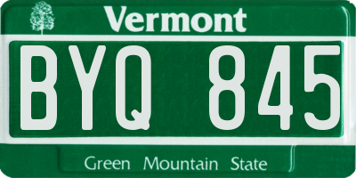 VT license plate BYQ845