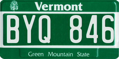 VT license plate BYQ846