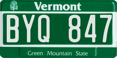 VT license plate BYQ847