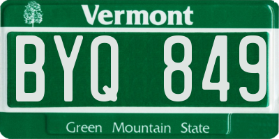 VT license plate BYQ849