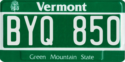 VT license plate BYQ850