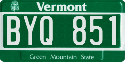 VT license plate BYQ851