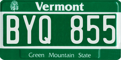 VT license plate BYQ855