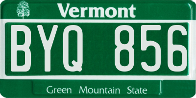 VT license plate BYQ856