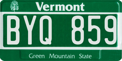 VT license plate BYQ859