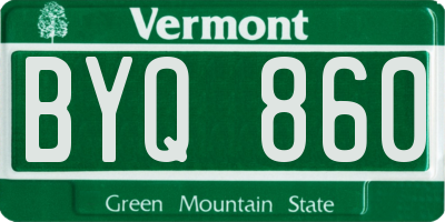 VT license plate BYQ860
