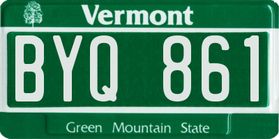 VT license plate BYQ861