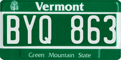 VT license plate BYQ863