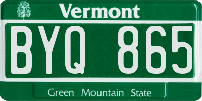 VT license plate BYQ865