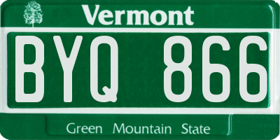 VT license plate BYQ866