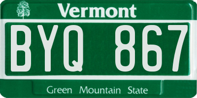 VT license plate BYQ867