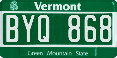 VT license plate BYQ868