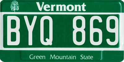 VT license plate BYQ869