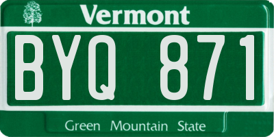 VT license plate BYQ871