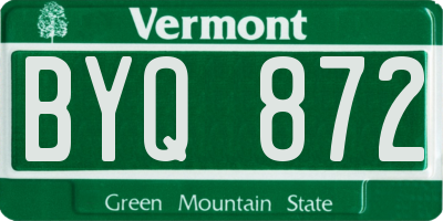 VT license plate BYQ872