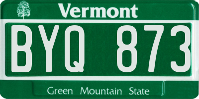 VT license plate BYQ873