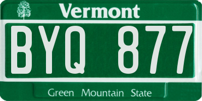 VT license plate BYQ877